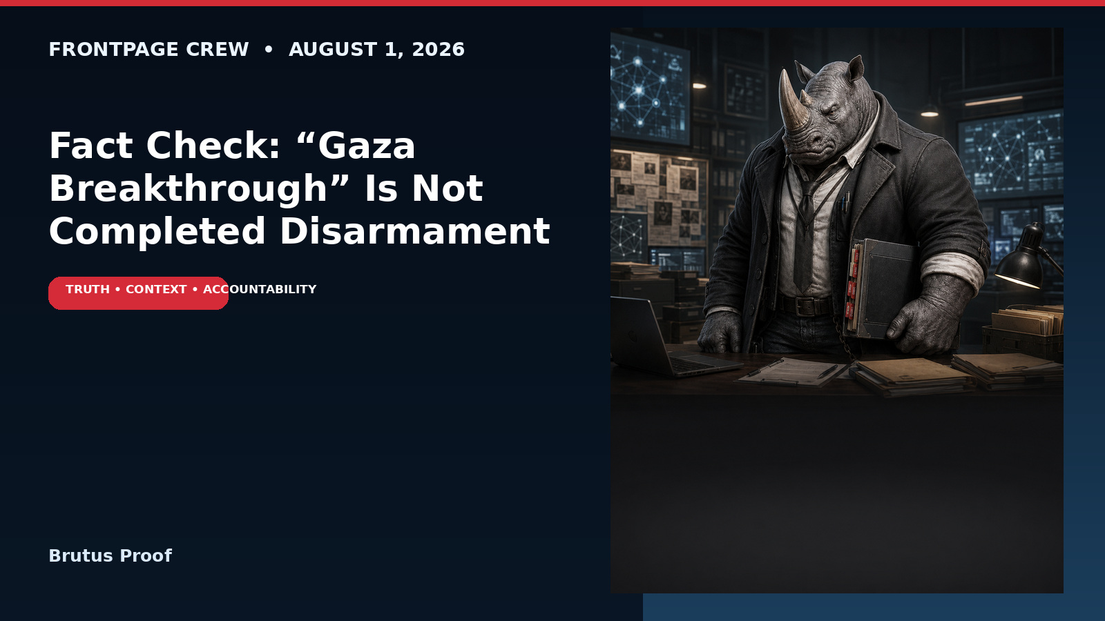 Fact Check: “Gaza Breakthrough” Is an Announcement, Not Completed Disarmament