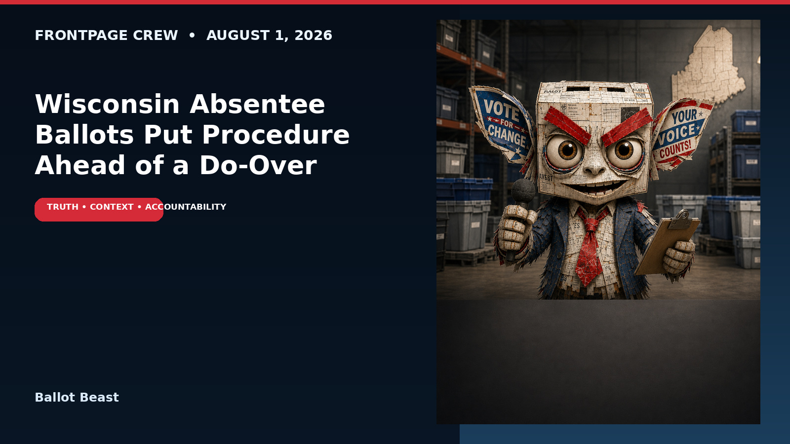Wisconsin Absentee Ballots Put Procedure Ahead of a Do-Over