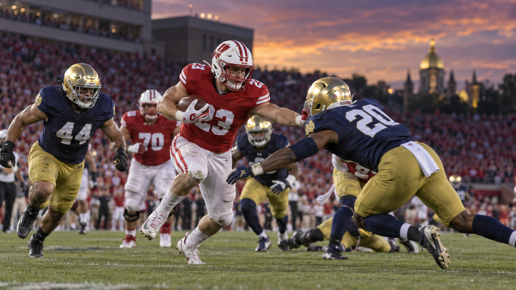 FrontPage Sports editorial image for Wisconsin vs. Notre Dame: spread prediction and analysis